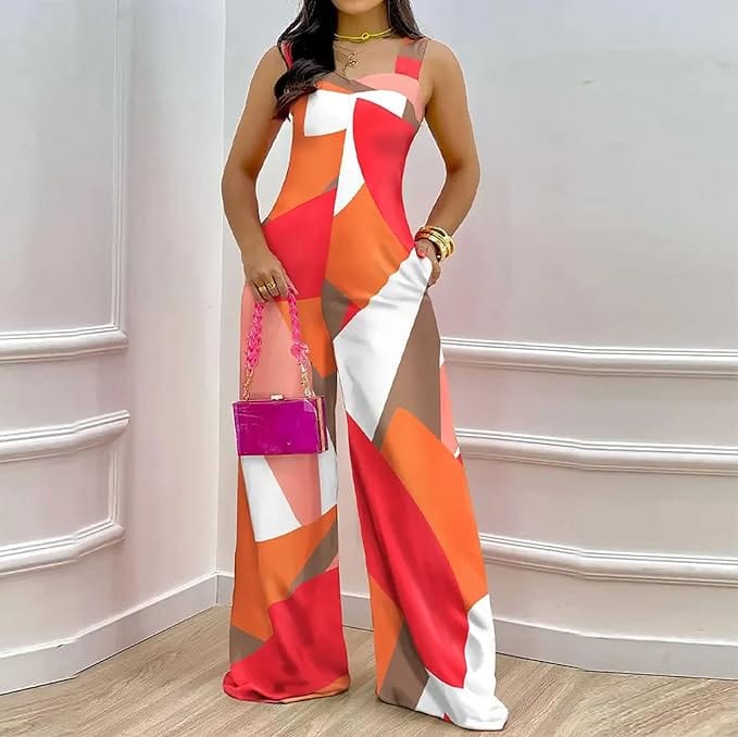 Dames jumpsuit met wijde pijpen - trendy zomerse outfit voor casual en avondkleding