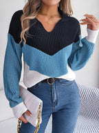 Gebreide trui - stijlvolle v-hals sweater voor dames