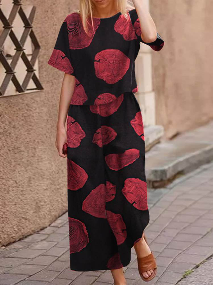 2-delige dames boho set - luchtige bloemenprint outfit voor dagelijks gebruik - moeiteloos stylish en veelzijdig