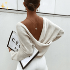 Oversized off-shoulder trui - luchtige gebreide pullover voor dames