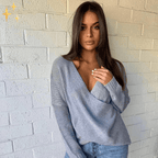 Oversized off-shoulder trui - luchtige gebreide pullover voor dames