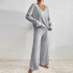 2-delige lounge set - stijlvolle dames rib gebreide pyjama outfit