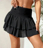 Dames geruite mini rok met volants - stijlvolle en relaxte zomeroutfit