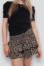Dames geruite mini rok met volants - stijlvolle en relaxte zomeroutfit