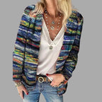 Dames gebreide cardigan - kleurrijke oversized knitwear