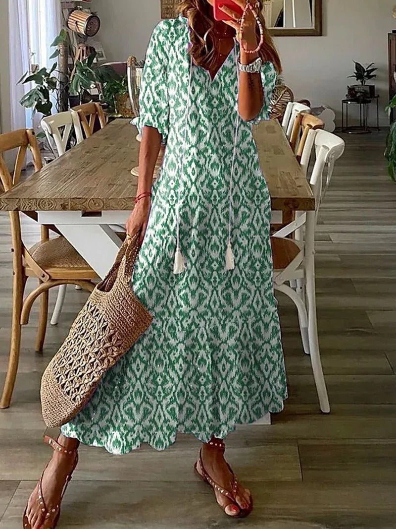 Bloemen maxi-jurk - elegante zomeroutfit voor vrouwen