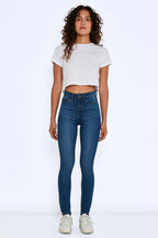 Slim fit jeans - hoge taille dames denimbroeken