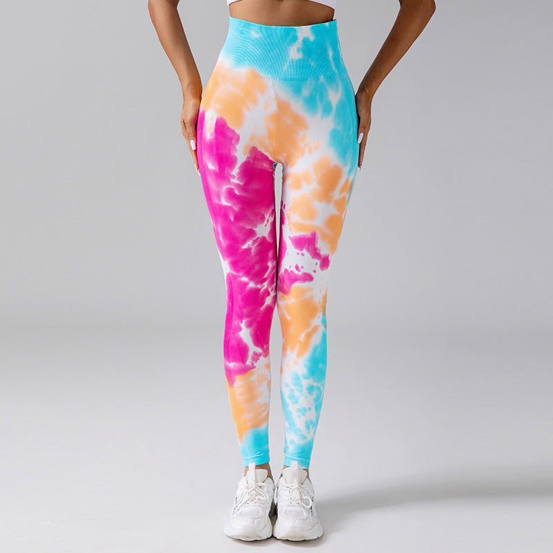 Dames tie-dye leggings - ademende high-waisted sportbroeken