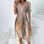 Dames casual wrap jurk met bloemenprint - lichte stof voor stijlvolle zomeroutfits