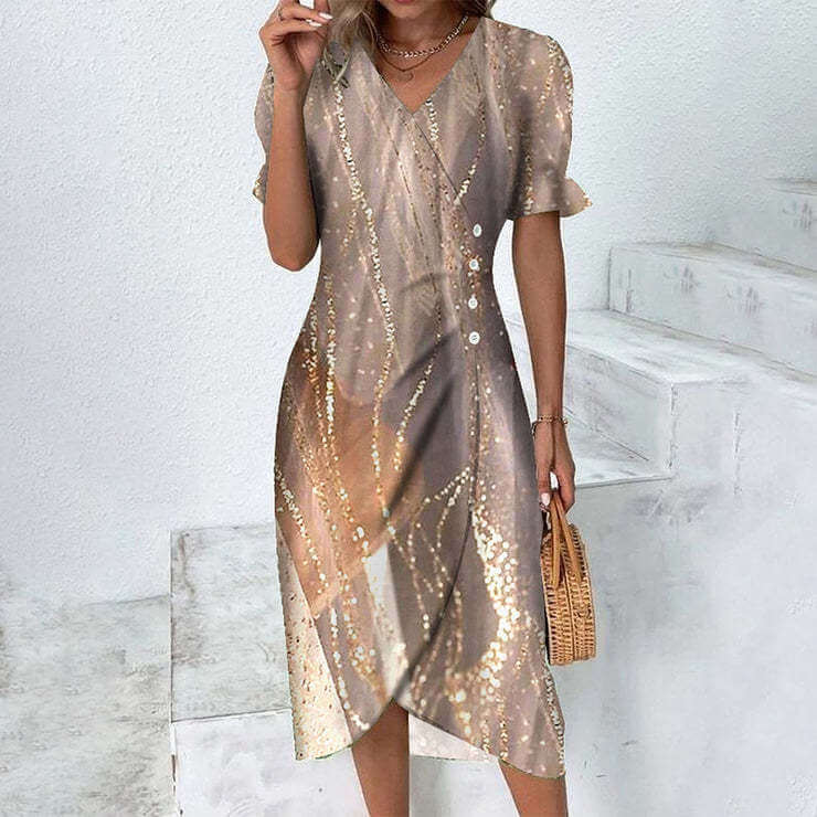 Dames casual wrap jurk met bloemenprint - lichte stof voor stijlvolle zomeroutfits