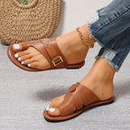 Dames leren sandalen - stijlvolle zomer slip-on schoenen