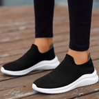 Dames slip-on trainers - ademende gebreide schoenen