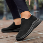 Dames slip-on trainers - ademende gebreide schoenen
