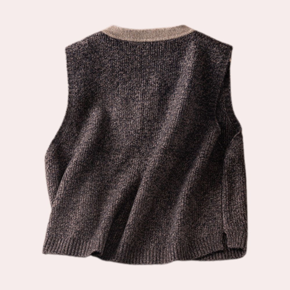 Garen gebreide mouwloze vest - elegante dames cardigan