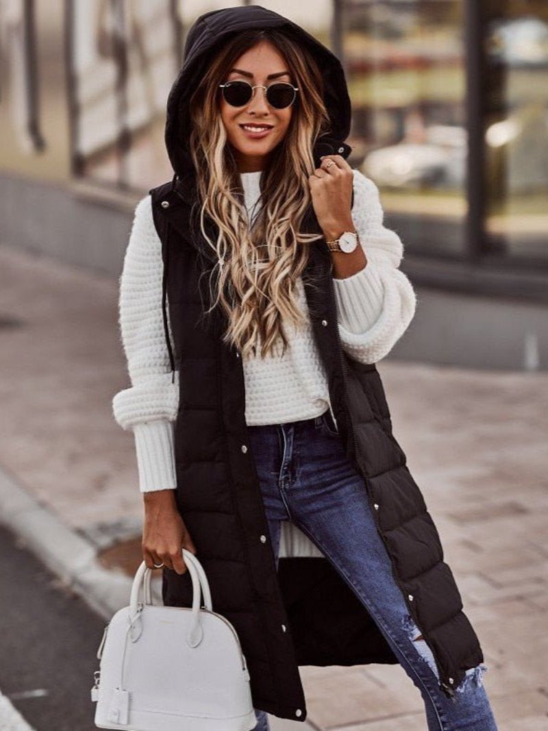 Gewatteerd lang gilet voor dames - slank en comfortabel - Bakkermode.nl