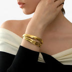 5-delige bangle set - verfijnde gouden en zilveren armbanden voor dames