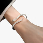 Slangenarmband - elegante zilveren dames bangle