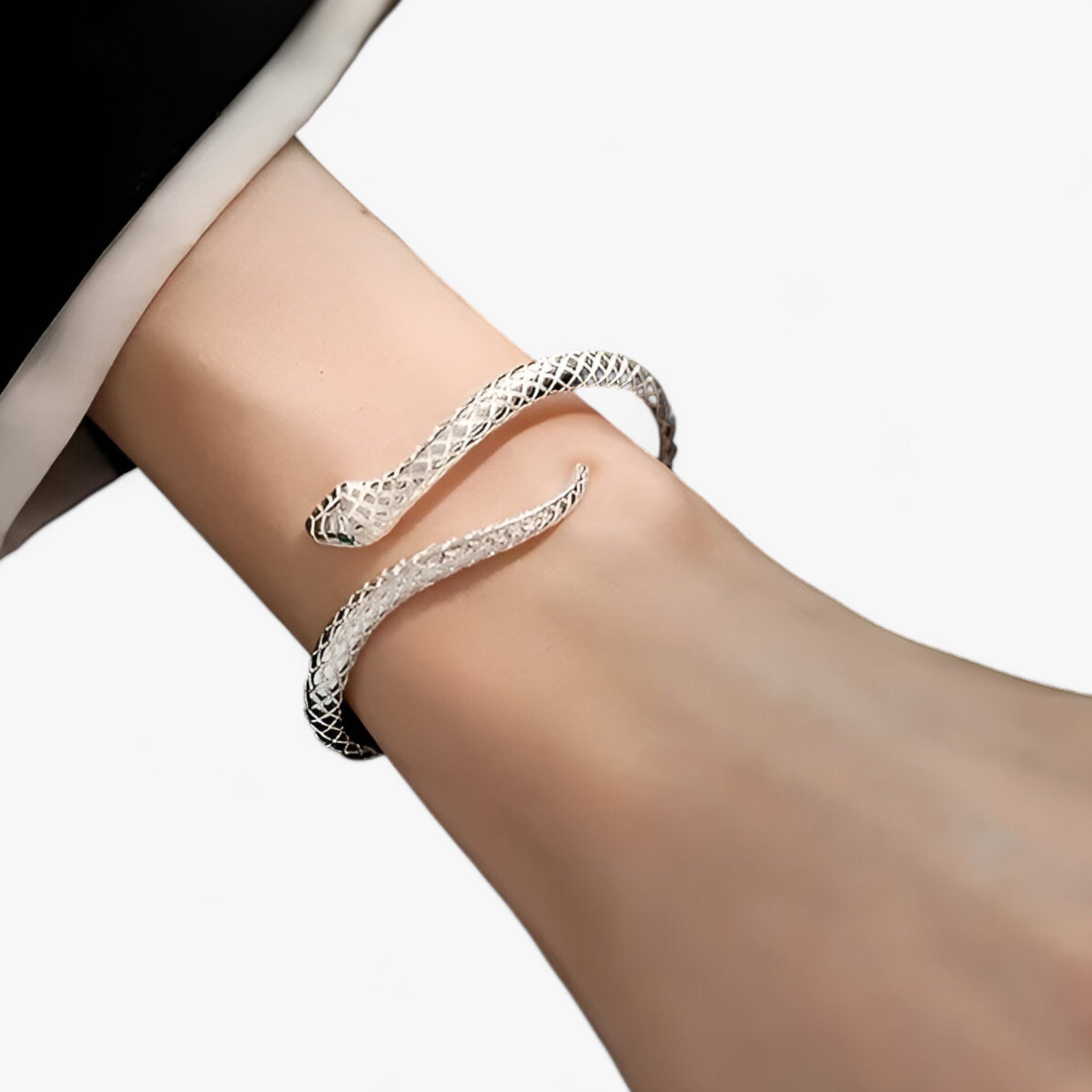 Slangenarmband - elegante zilveren dames bangle