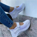Dames slip-on platform sneakers - ademende, lichtgewicht wandelschoenen
