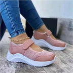 Dames slip-on platform sneakers - ademende, lichtgewicht wandelschoenen