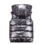 Gevoerde gilet met capuchon - trendy vrouwelijke mouwloze jas