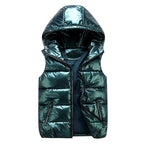 Gevoerde gilet met capuchon - trendy vrouwelijke mouwloze jas