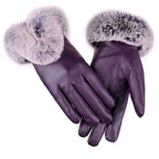 Leren winterhandschoenen - stijlvol dameshandschoenen met pelsrand