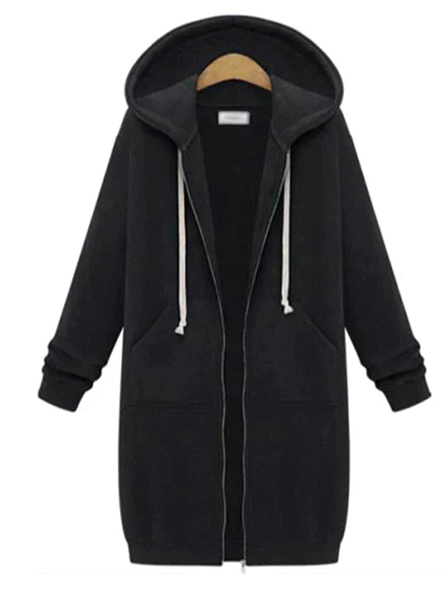 Dames lange hoodie cardigan - trendy casual wear