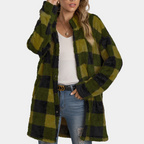 Gepromot coat - gezellige dames checkered oversized jas