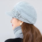 Dames winter muts en sjaal set - luxe accessoire van imitatiebont - Bakkermode.nl