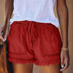Dames casual denim shorts met elastische tailleband - een ontspannen zomerstijl voor vrouwen