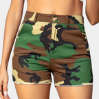 Hoge taille camouflage shorts - trendy casual zomer shorts voor dames