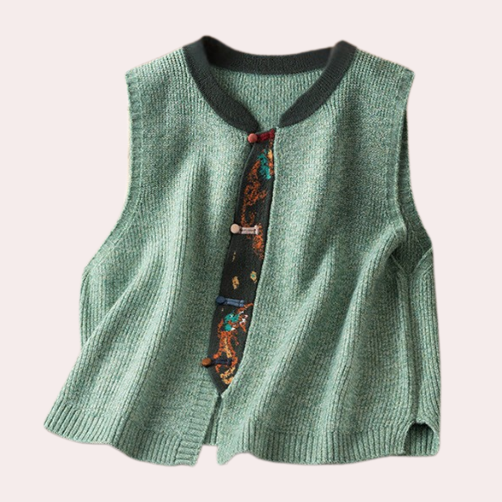 Garen gebreide mouwloze vest - elegante dames cardigan