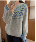 Scandinavische yoke truien - warme gebreide dames sweaters - Bakkermode.nl