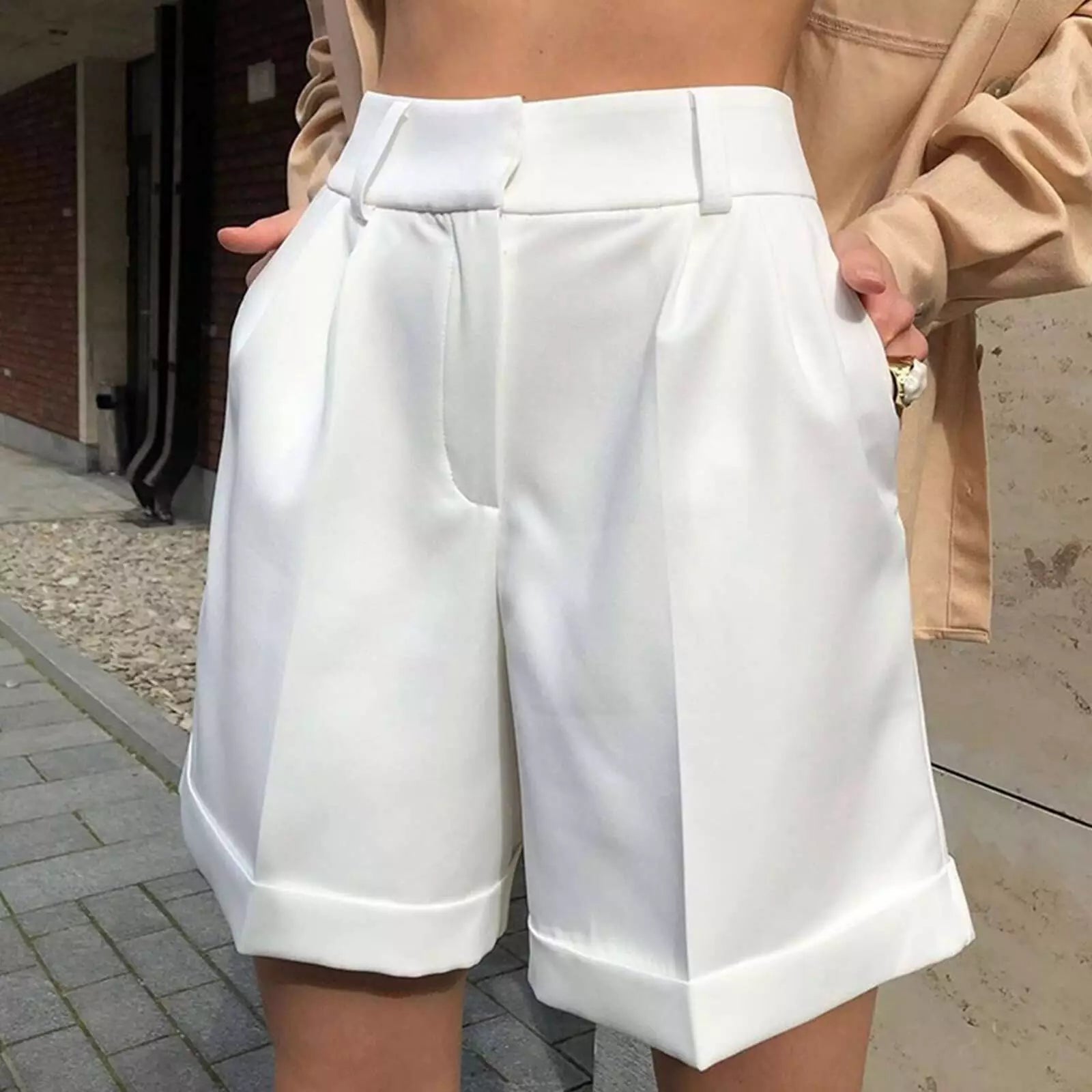 Zomerse hoge taille shorts - Bakkermode.nl