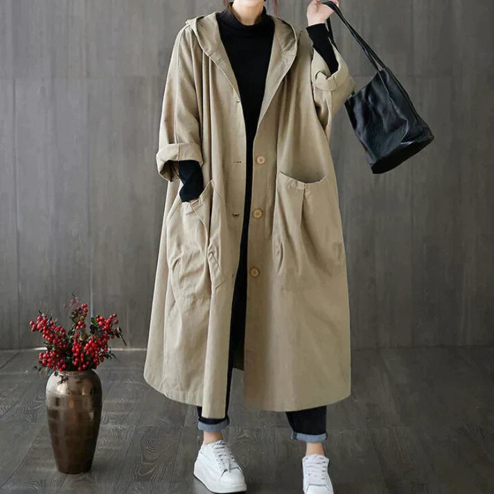 Oversized trenchcoat - trendy lange damesjas met zakken