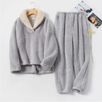 Fluffy pyjama set - dames ultra-zachte fleece slaapkleding
