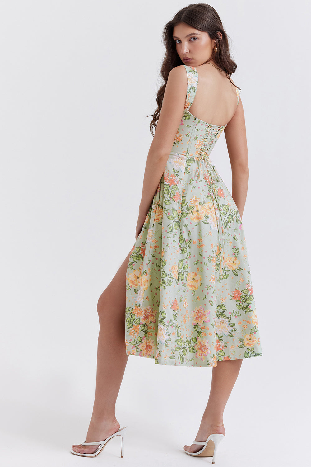 Florale midi-jurk - elegante zomerjurk voor speciale gelegenheden