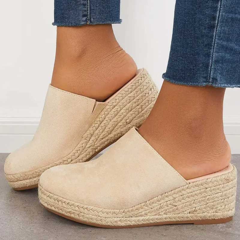 Dames espadrille mules - stijlvolle slip-on schoenen met trendy sleehakken voor dagelijks gebruik