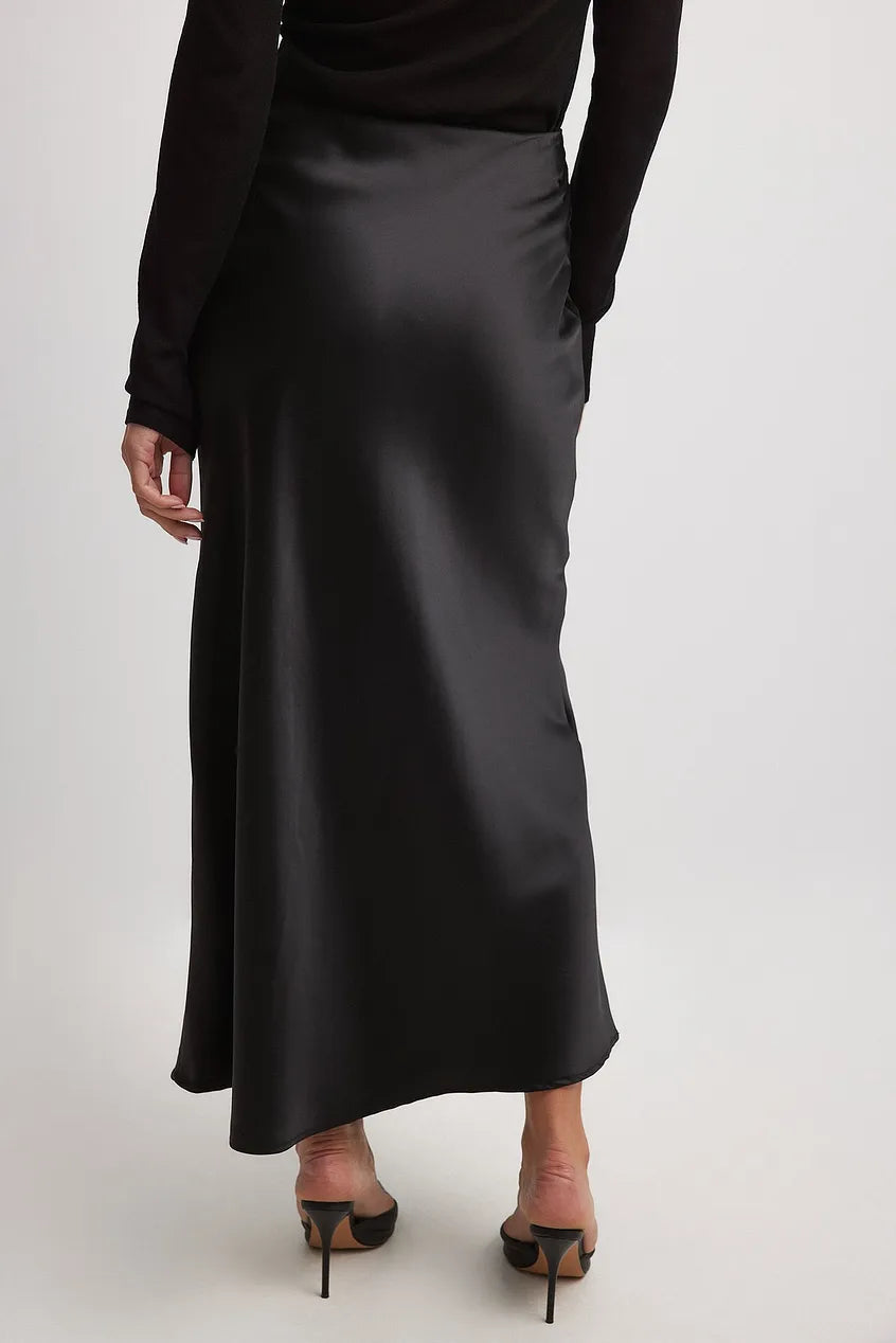 Zijde midi rok - elegante rok voor dames met hoge split
