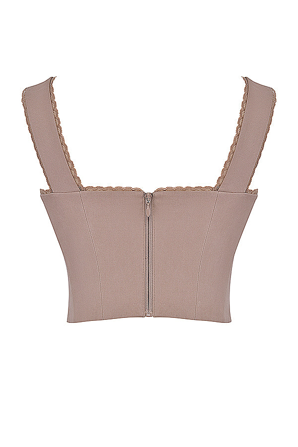 2-delige korsetset met kantafwerking en maxirok - elegante damesoutfit