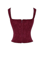 Dames lace-up corset top - rijke merlot blouse met elegante uitstraling