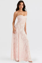 Lace maxi jurk - elegante zwarte avondkleding