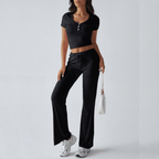 2-delige dames lounge set - zachte katoenen top en broekcombinatie voor casual ontspanning