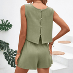 2-delige casual loungewear set voor dames - zachte stof, stijlvolle zomeroutfit