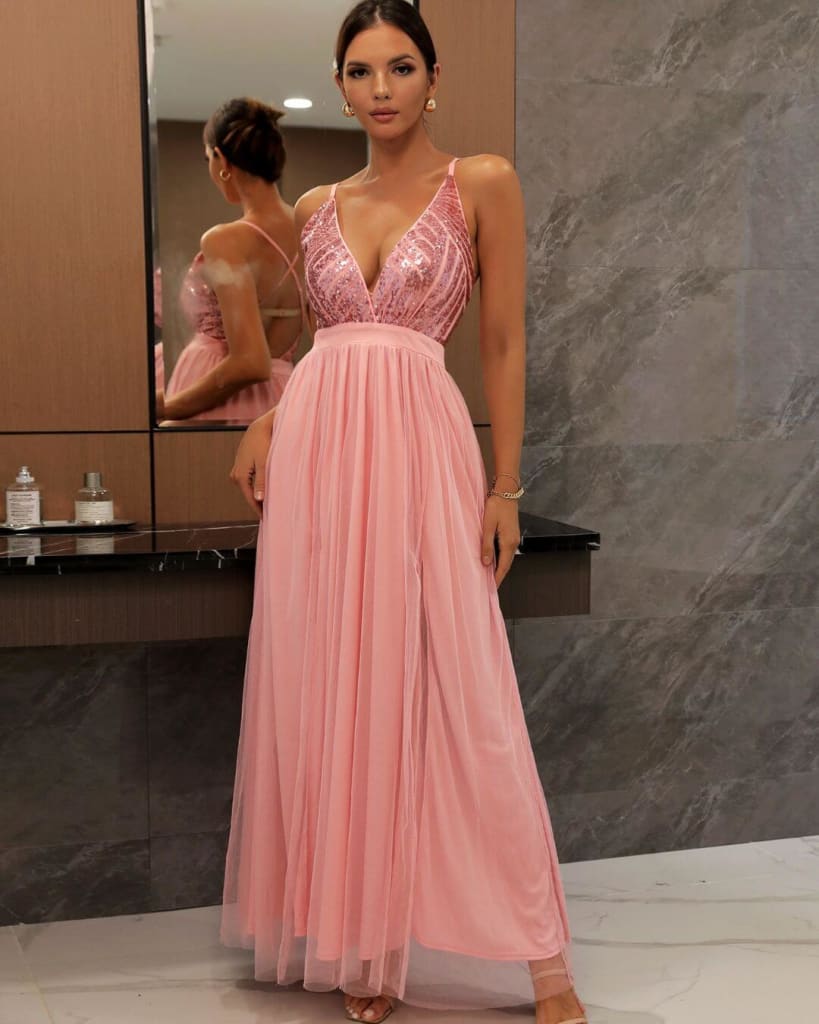 Maxi-jurk met kant en tule - elegante avondgala voor speciale gelegenheden