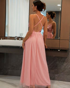 Maxi-jurk met kant en tule - elegante avondgala voor speciale gelegenheden