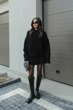 2-delige gebreide set - dames trui en rok met relaxte pasvorm - Bakkermode.nl