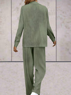 2-delige dames lounge set - stijlvolle en ontspannen blouse met broek voor casual avonden