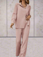 2-delige dames lounge set - stijlvolle en ontspannen blouse met broek voor casual avonden